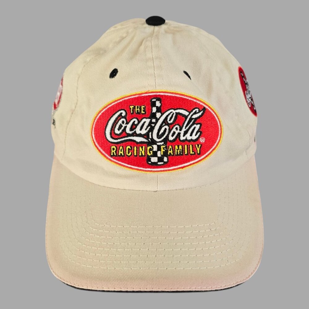 Bobby Labonte #18 Coca Cola 2003 Adjustable Baseball Cap Hat Beige